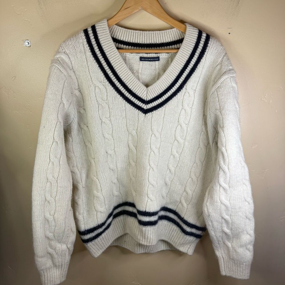 Brandy Melville Womens One Size Y2K Classic Rugby Pullover Wool Sweater Preppy